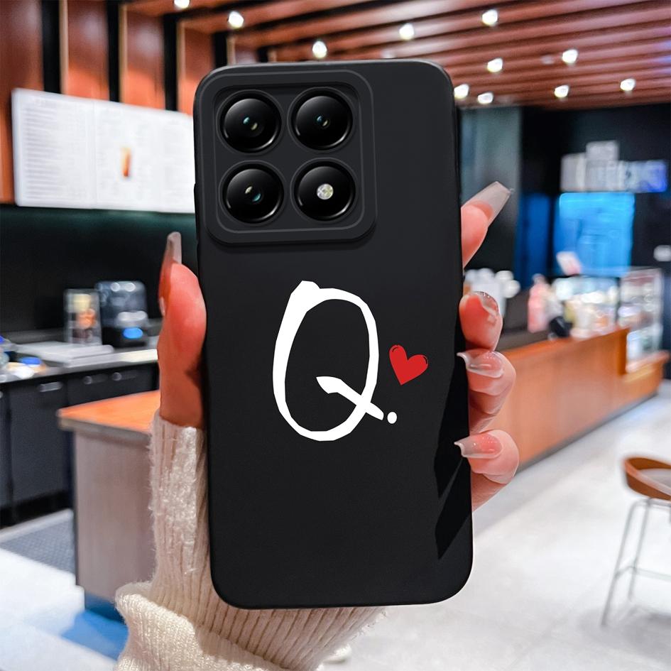 Custodia Per Xiaomi 14T 14 15 12 12S 12T 12X Pro Ultra Lite Cover Posteriore Carina Cuore d'Amore Modello Lettera Silicone Morbido Anti Caduta Protettiva Per Xiaomi Capa