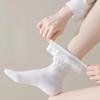 Breathable Lolita Stockings Black White JK Mid-calf Socks Lace-trimmed Stockings  For Women Girls