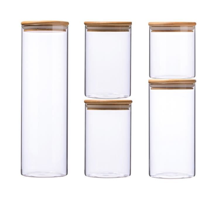 Food Storage Containers Conservation In Borosilicate Glass with Airtight Lid (set of 5)