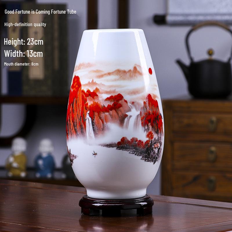 Modern Minimalist Ceramic Vase for Dried Flowers - Porcelain Ornament for Living Room Decor
