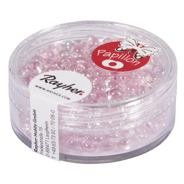 Perle rocaille papillon 3,2x6,5mm Rose chiffon 18 g