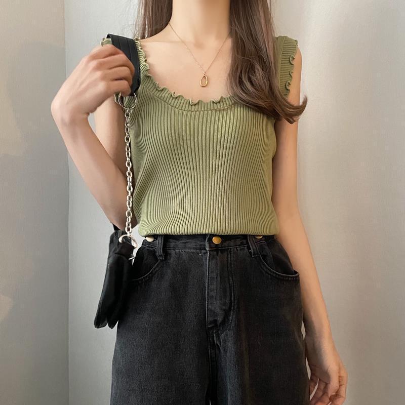 Women's Trendy Summer U-Neck Knit Camisole Top Sleeveless Vest