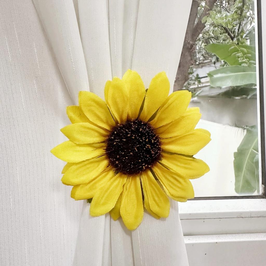 1/2/4 Stück Ins-Stil Simulation Sonnenblume Vorhangschnalle Vorhangclip Vorhangband Vorhang-Zurückhalter Wohnzimmer Heimdekoration