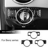 For Benz A B C E G CLA GLA GLE GLK Class Headlight Switch Cover Carbon Fiber Sticker Trim Car Interior Upgrade Automotive Parts