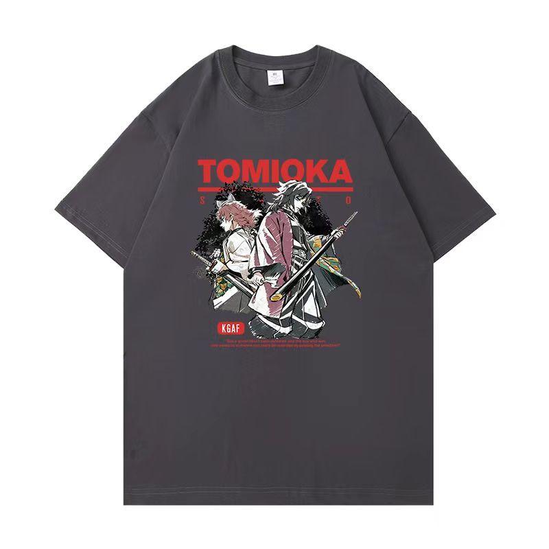 Manga Ghost Annihilation Blade s krátkým rukávem Tomioka Yoshiyuki Jing Rabbit Periferní tričko Společný volný top Pánský a dámský