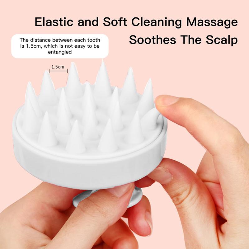 Silicone Shampoo Brush Head Scalp Massage Comb Clean The Scalp Thoroughly Body Massage Brush Bath Brush Salon Hairdressing Tool