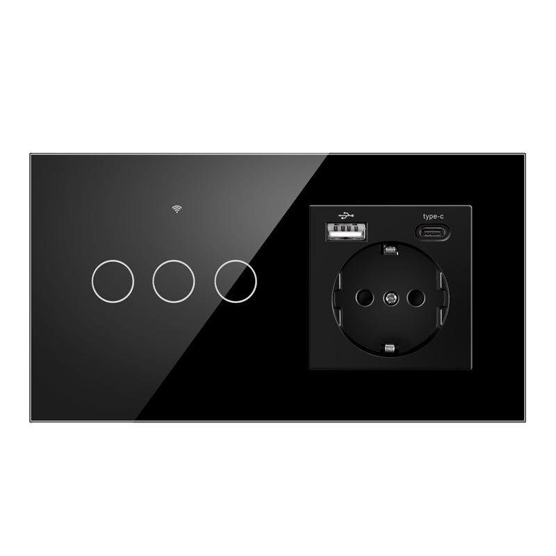 European Standard WIFI Smart Switch: Single Round Tempered Glass Voice & APP-Controlled Panel.