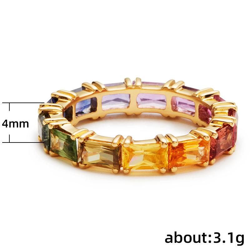 Exquisite and Fashionable Rainbow-colored Zirconium Women's Ring