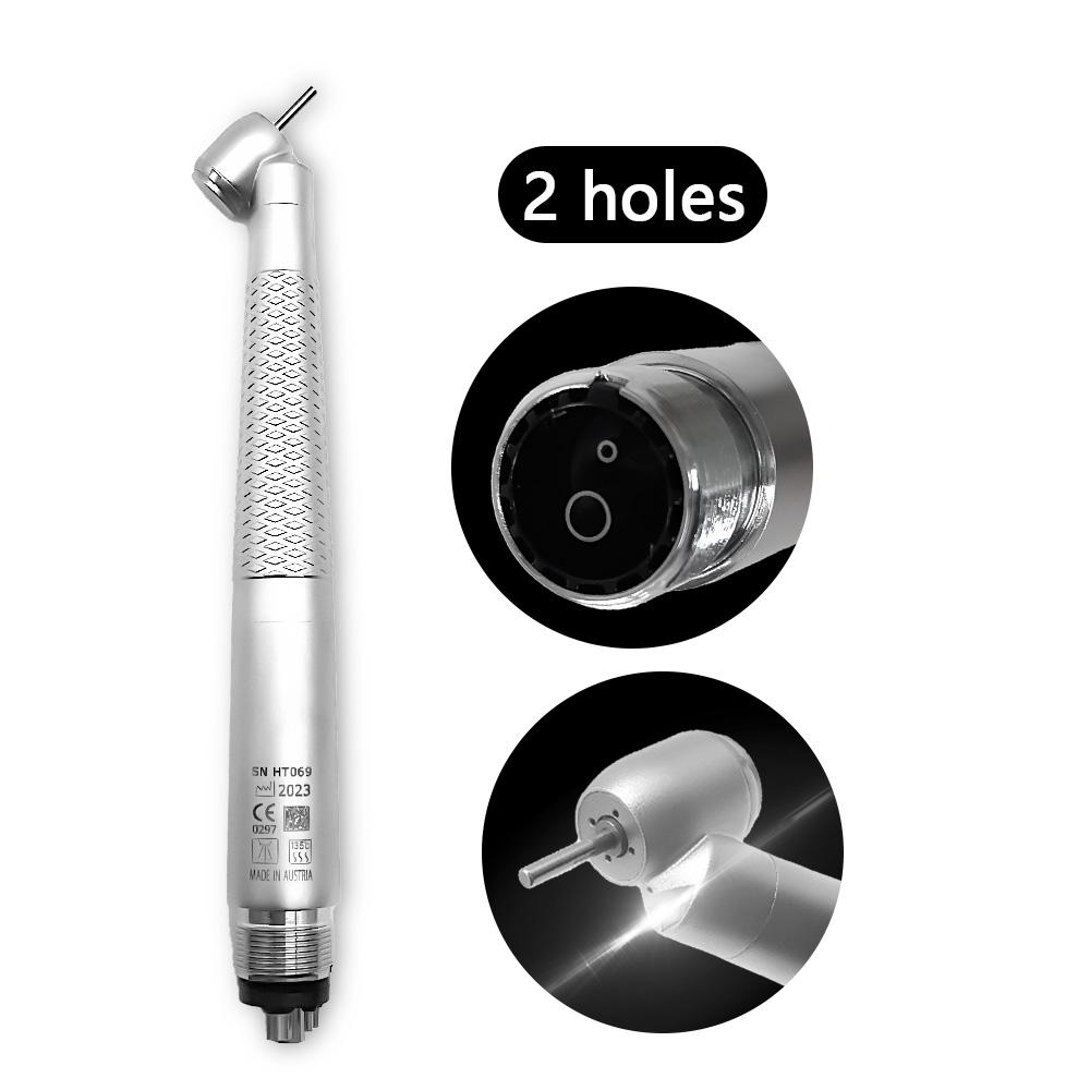 Niceden Dental 45 Degree High Speed Turbine Handpiece With E-Generator LED Light Rear Exhaust 4 Hole/ 2 Hole