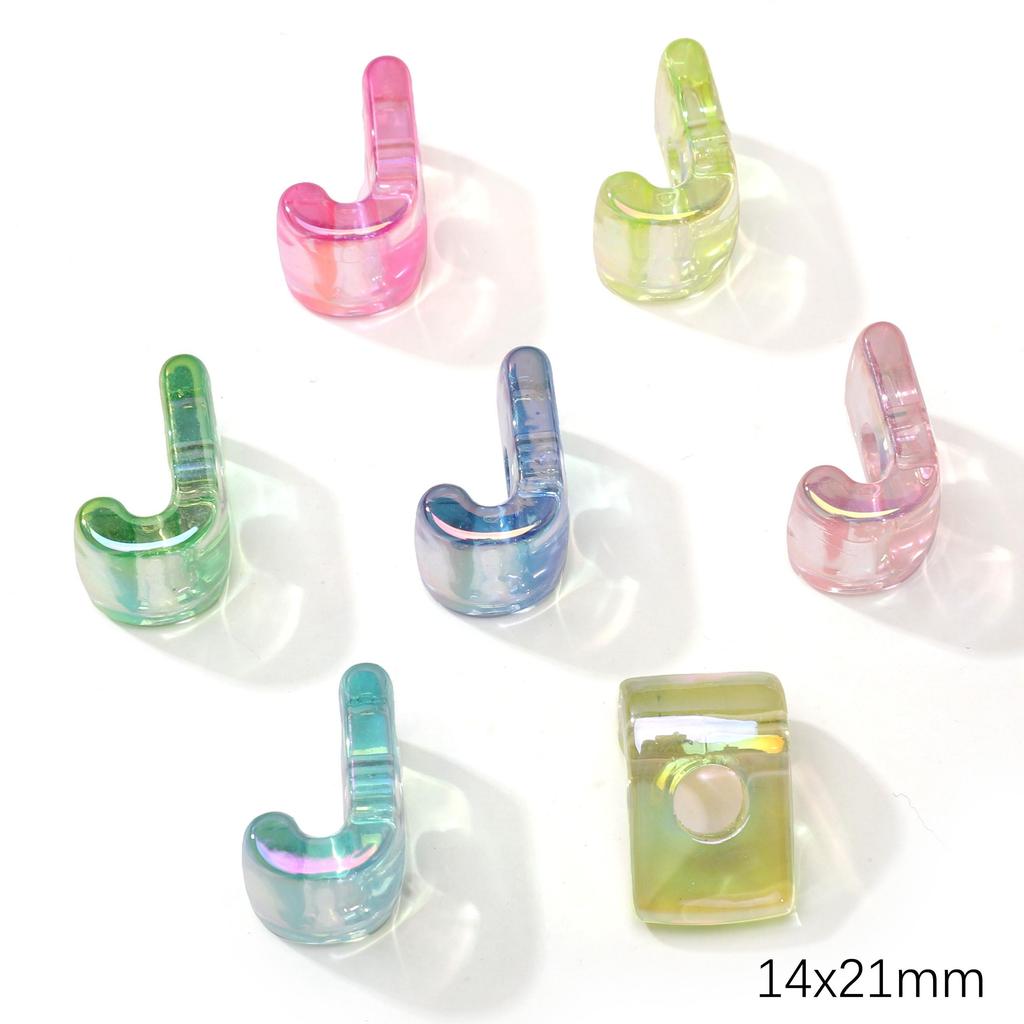 5 Stück Acrylperlen Regenbogen Sonnenschein Buchstabenperle für DIY Halskette Armband Ohrringe Schmuckherstellung Bastelzubehör