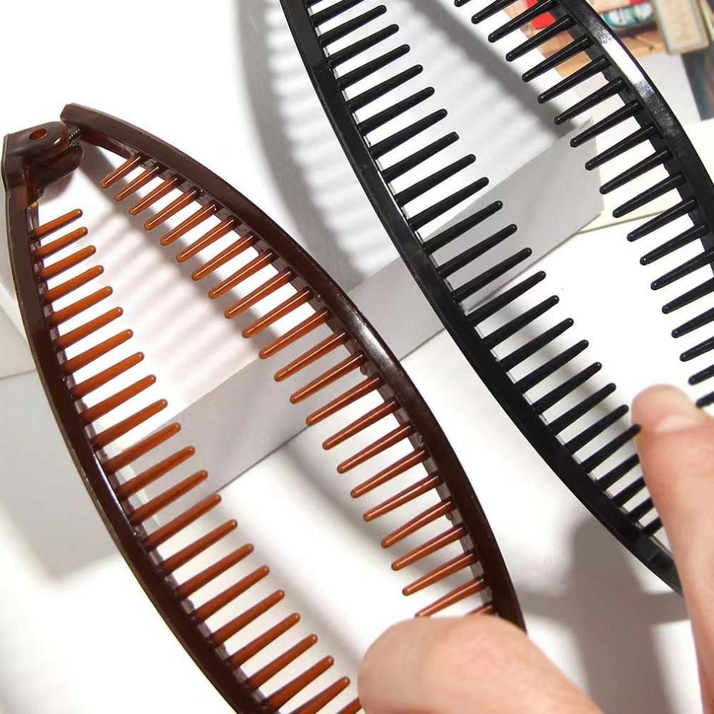 3Pcs Vintage Banana Hair Clips for Women Wave Combs Hairpin Hair Style Tools Solid Color Fashion Practical Hair Accessories