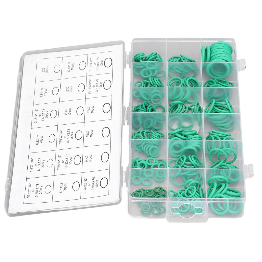 Kit 270 O-ring verdi Gomma Resistente all'usura O-ring Set assortimento di tenuta per automobile