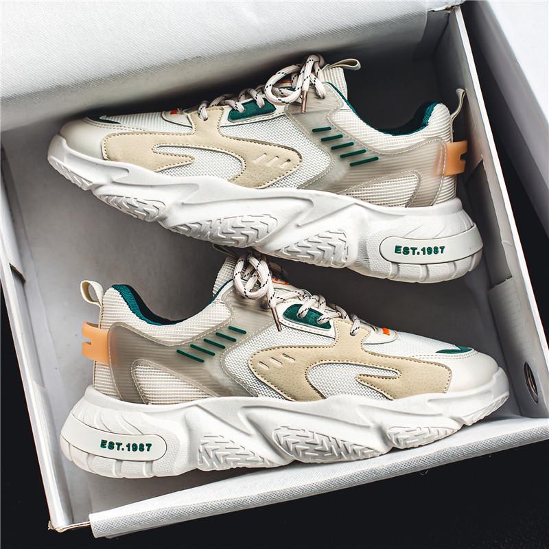 Men's shoes summer breathable trendy brand advanced sense mesh sports leisure youth design niche heightening dad trendy shoes