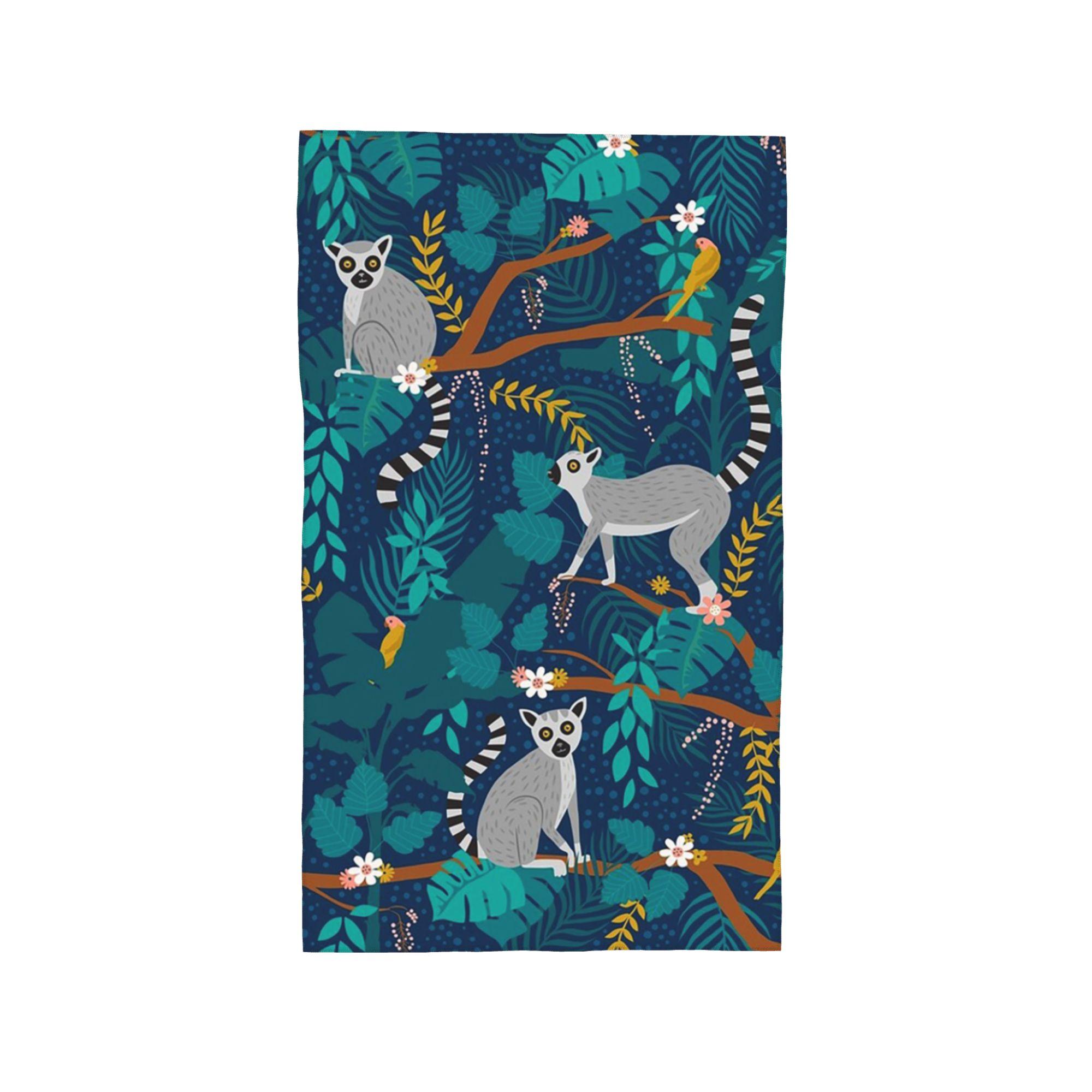 

Lemurs in a Blue Jungle Soft Face Towel Quick Dry Pool Bath Cotton Towels Breathable W40*H60(CM)