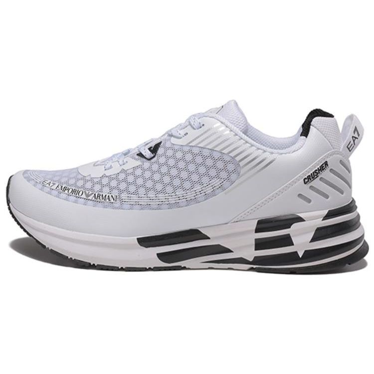 Emporio Armani EA7 Round Toe Lace-Up Running Shoes Low-Top Sports Casual Shoes Unisex Sneaker White Black X8X093XK238D611