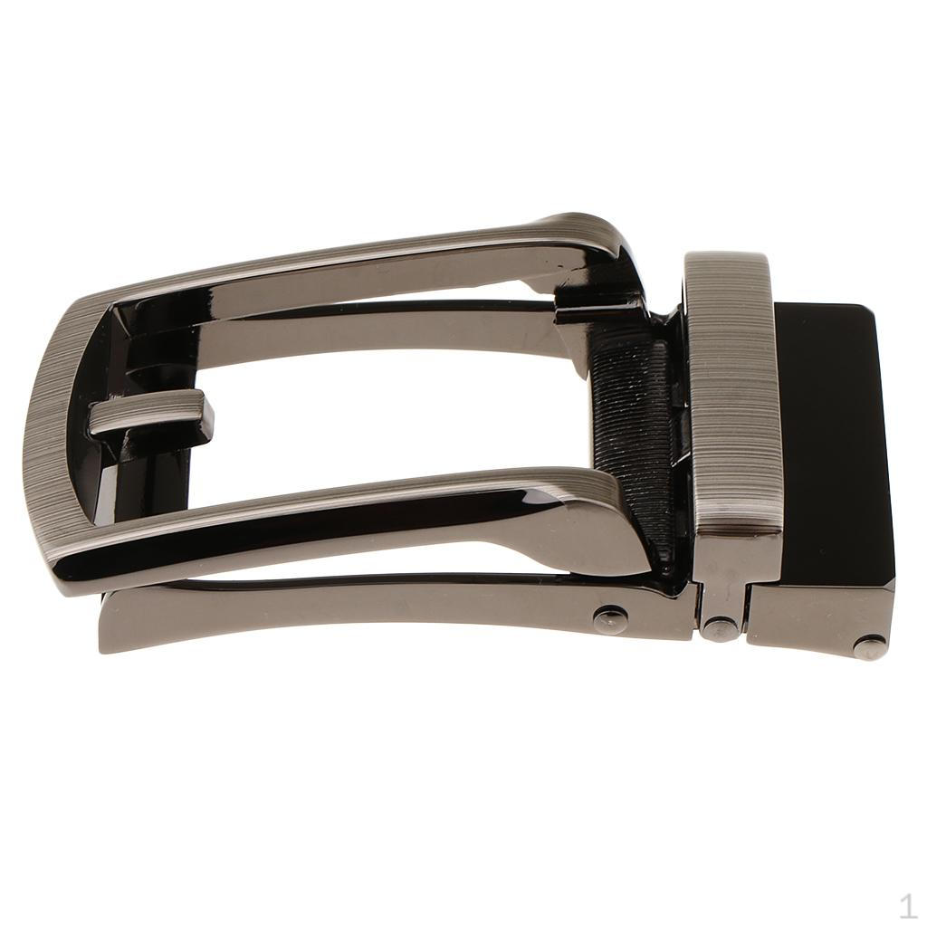 

Alloy Solid Buckle Replacement, Automatic Ratchet Fit 3.15cm Leather Strap Gunmetal Gray