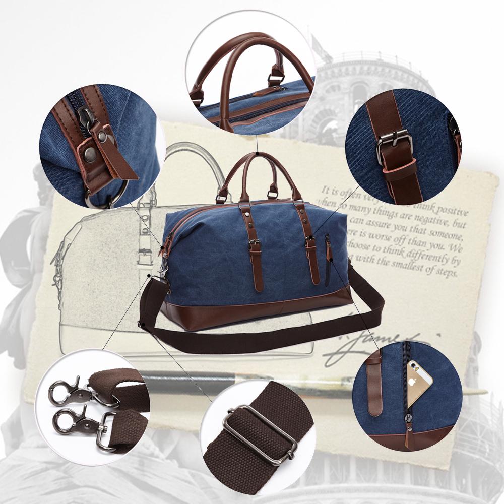 Canvas Artificial Leather Men Travel Bags Carry On Luggage Bag Men Duffel Bag Handbag Travel Tote Large Weekend Bag Dropshipping