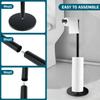 New Toilet Paper Holder Stainless Steel Standing Toilet Roll Stand with Top Storage Shelf Rustproof Toilet Paper Stand for Home
