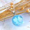 Women Round/Moon Shape Blue Sky Cloud Eagle Pendant Jewelry Gift Chain Necklace