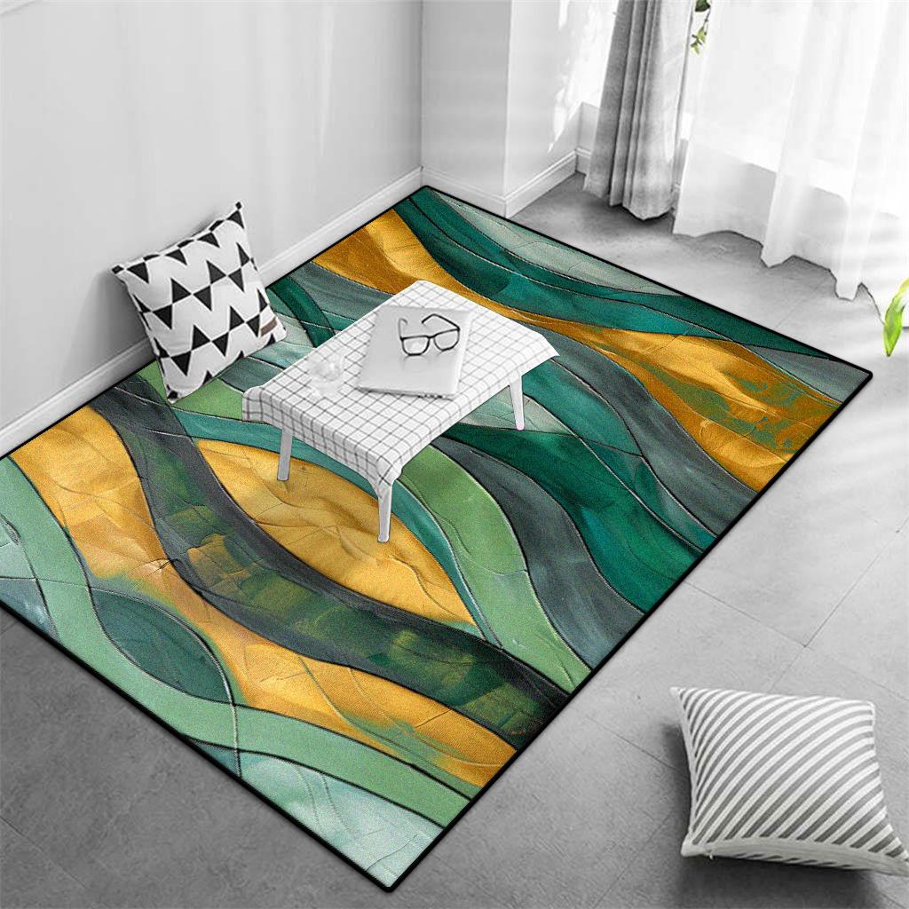Modern Abstract Big Size Decorative Rug for Living Room Non-slip Easy Cleaning Coffee Tables Mat Office Cloakroom Carpet Flannel