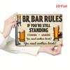 Vintage Bar Rules Metal Sign  Funny Bartender Decor with Beer Mug  StandingHanging Drinking Rules  HeavyDuty Iron Bar Decor