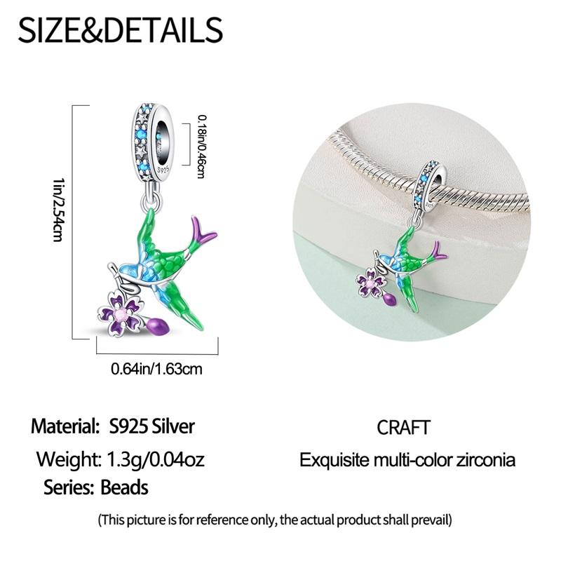 925 Sterling Silver Bouquet of Flowers Cat Swallow Snail Butterfly Pendant Charms Beads Fit Bracelet DIY Birthday Jewelry Gift