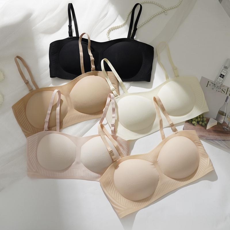 Women's Strapless Anti-Slip Support Lightweight Bra Summer Cool Breathable Comfortable Invisible Seamless Soft Wire Free Bra