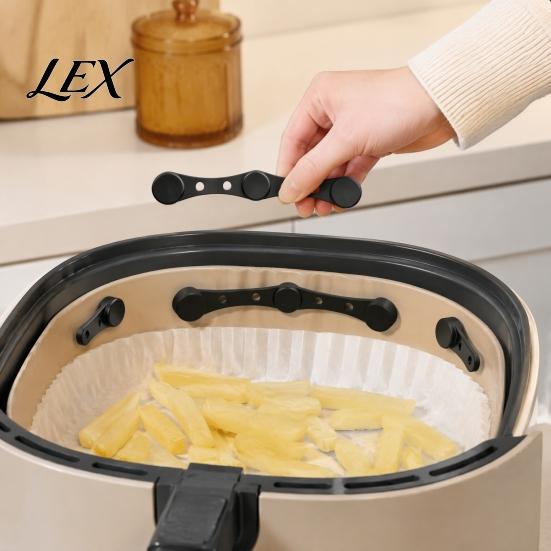 Air Fryer Paper Stabilizer Magnetic Parchment Clips, Food Grade Silicone Buckle, Heat Resistant Clip Holder for Secure Liner Placement And Even
