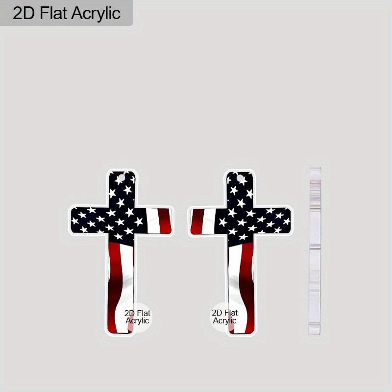 2D Flat American Flag Earrings for Women 4th of July Earrings Patriotic Star Drop Dangle Earrings for Womens Lady Independence Day Gift