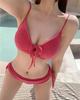 2024 Solid Color Sexy Push-Up Bikini - Lace-Up Multicolor Swimsuit