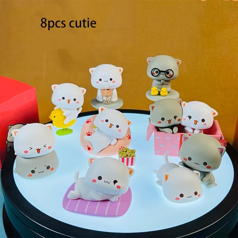 8pcs Cat Ornaments for Bedroom Desk Decorations Cute Cat Car Decoration Dashboard Decoration Mini Sweet Cat Ornament Perfectly Suitable