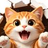 Adhesive Toilet Sticker Waterproof 3D Orange Cat Wall Decal No Glue Residue Decorative Sticker