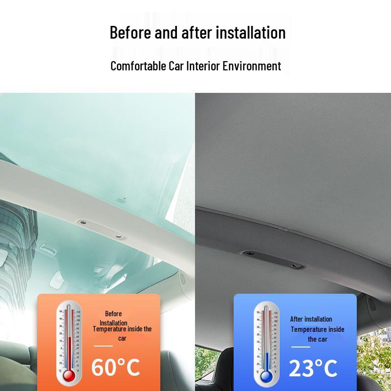 Tesla Model 3 & Model Y Facelift Panoramic Sunroof Sunshade Visor Top Film.