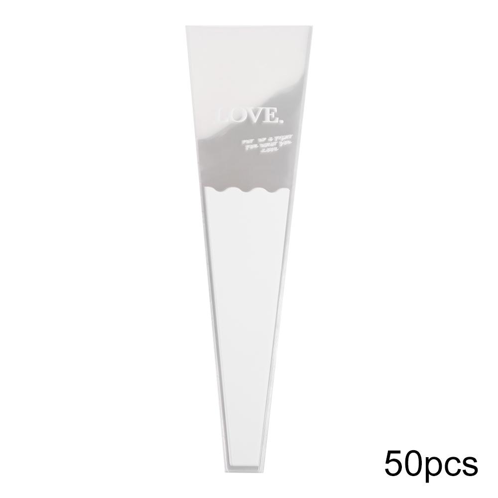 50pcs Transparent Flower Packaging Bag Package Supplies Plastic Bag Wrapping Paper Waterproof Bouquet Packing Material