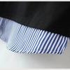 Women's Spring Loose Striped Knit Sweatshirt Long Sleeve Commuter Top