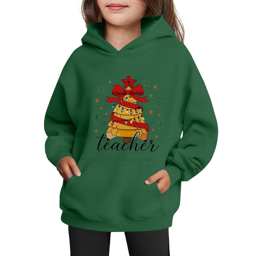 Sweatshirts For Teen Girls Hoodies Long Sleeve Drawstring Pullover Cute Printed Oversized Hoodie Christmas
