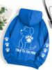 Talk To The Paw Funny Dog Cartoon Print Hoodie Women Warm Fleece Hoody Fashion Casual Hooded Autumn Loose Round Neck Woman Tops