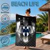Monter-rey Football Crest Art Printed Microfiber Beach Towel, Soft And Absorbent, Quick-Dry, Ideal for Summer Travel, Beach Essential, Swimming Pool