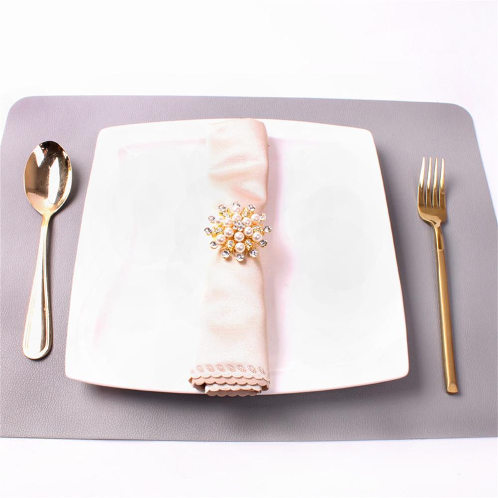 Napkin Rings Alloy Pearl Rhinestones Flower Napkin Buckle Home Wedding Party Dinner Xmas Decor