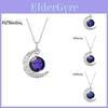 Elegant Alloy Zodiac Moonlight Gemstone Necklace With Dreamy Organic Glass Pendant