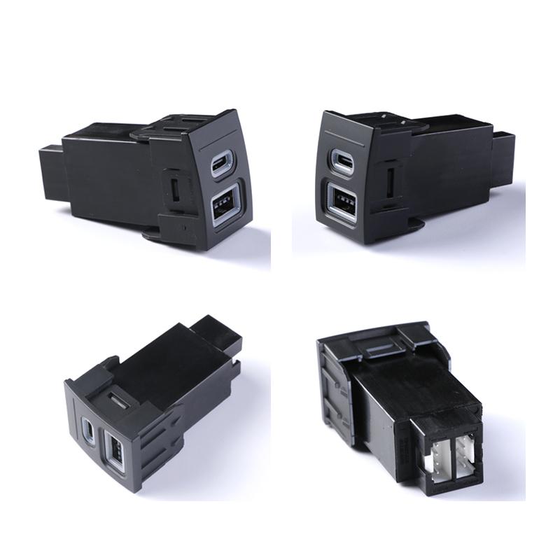 For Volkswagen Polo 2004-2009 car charger PD quick charge QC3.0 double quick charge TYPEC Charging Outlet Power Adapter Phone