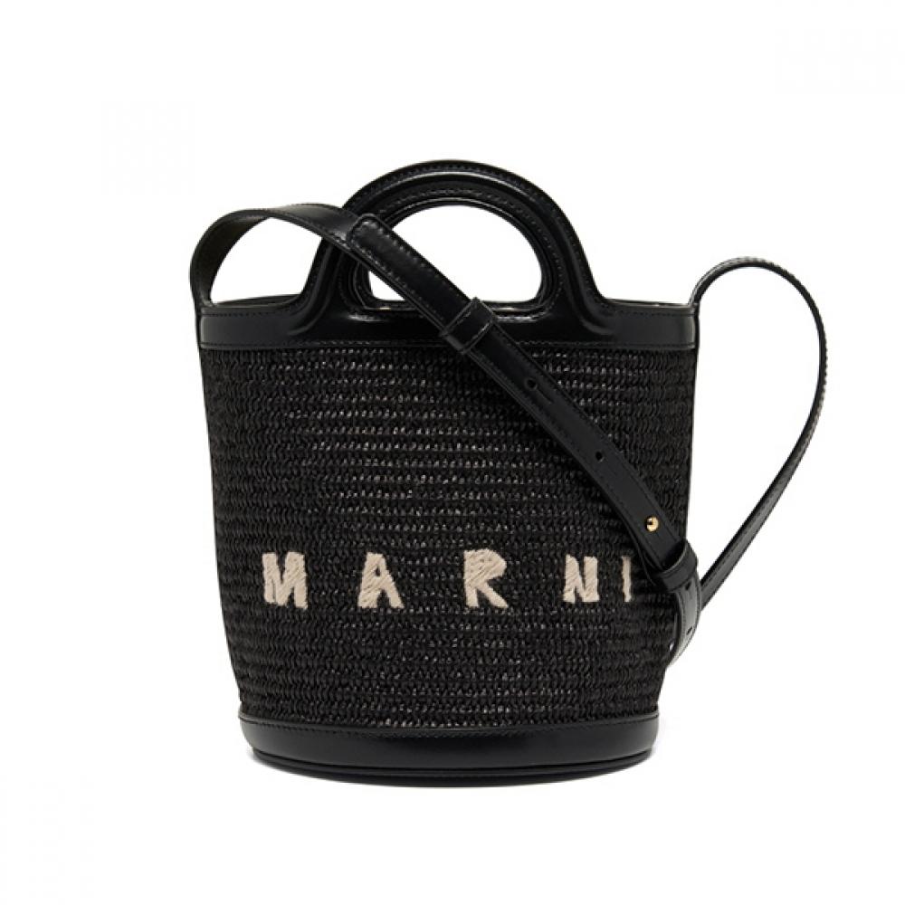 Marni Scmp0056q1 P3860 00n99 Tropicalia Raffia Bucket Small Tote
