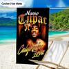 1PC Custom Name Rap Legend Tupac Heart Beach Towel, Lightweight Quick-Dry for Man Woman, for Summer Travel, Swimming Pool Birthday Gift