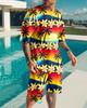 European and American summer new 3D digital print men's fashion casual set, T-shirt and shorts set