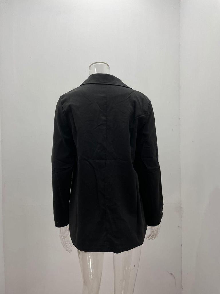 2026 European/American Fashion Solid Color Long Sleeve Jacket - Spring/Autumn Suit