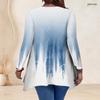 Women Plus Size V Neck Long Sleeve Purple White Tie Dye Irregular Hem Tunic Top