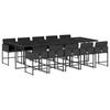 VidaXL Garden Dining Set with Cushions 11 Pcs, Table and Chairs with Foldable Backrest, Outdoor Furniture Patio 3211291