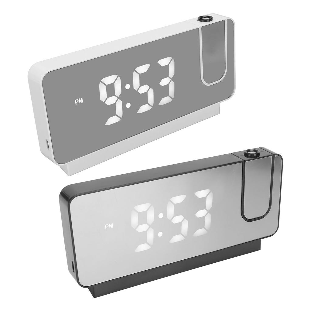 Projection Alarm Clock Time Date Temperature Display 180 Degree Wide Angle HD LED Screen Projectable