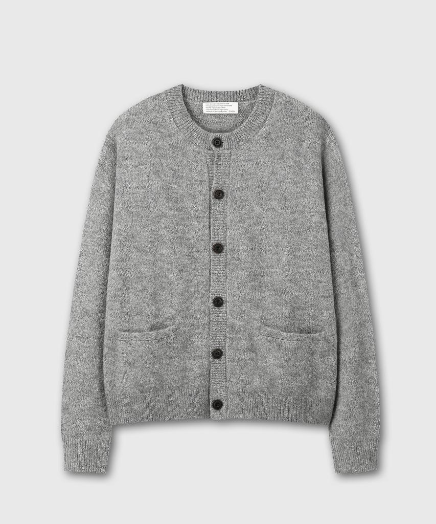 Daibeuin Hairy Round Neck Cardigan (Gray)