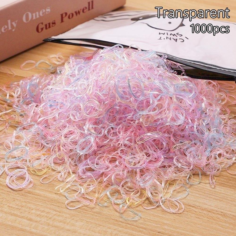 1000Pcs Girls Colourful Disposable Rubber Band Hair Ties Headband Ponytail Holder Bands Kids Hair Styling Tools